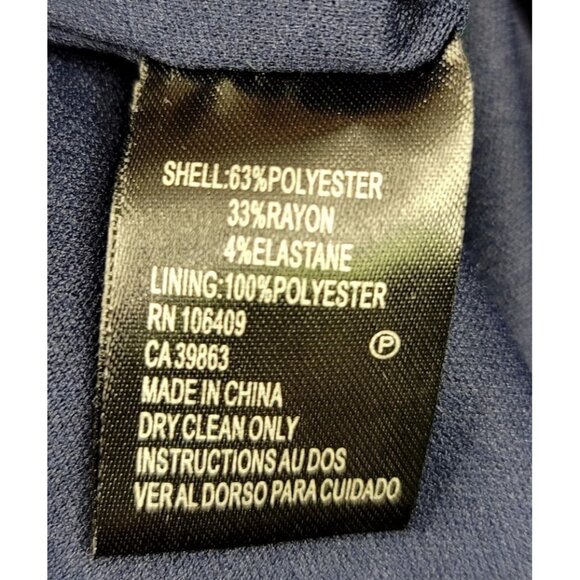 Tahari Arthur S. Levine Navy Short Sleeve Sheath Dress Gold Back Zipper 22W - Picture 8 of 11